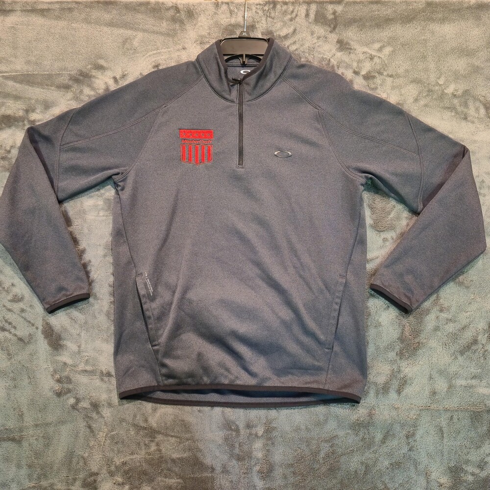 Oakley Pullover Mens Small Gray MasterCraft Eyewear Fleece Half Zip Jacket Logo